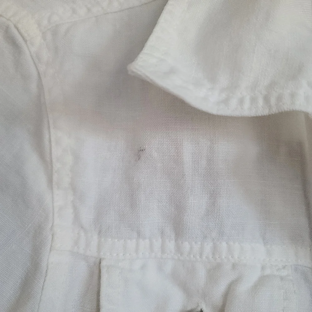 La Decker Jacket Juniors S Small White Linen Phoenix Long Sleeve Lightweight